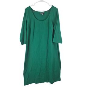 Jessica London Midi Dress 18 Womens Plus Size Christmas Green 3/4 Sleeve Holiday